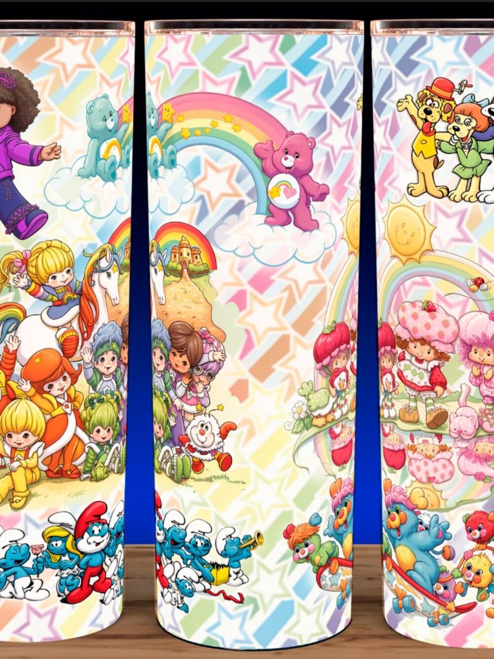 Rainbow Brite - Cabbage Patch - Smurfs - Popples Star Drop Cup Mug Tumbler 20oz